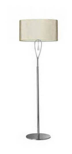 Floor Lamp with Mink Shade and Clear Crystals